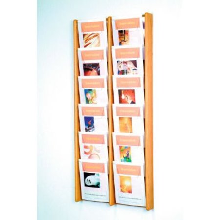 WOODEN MALLET 12 Pocket (2Wx6H) Acrylic & Oak Wall Display - Light Oak AC48-12LO